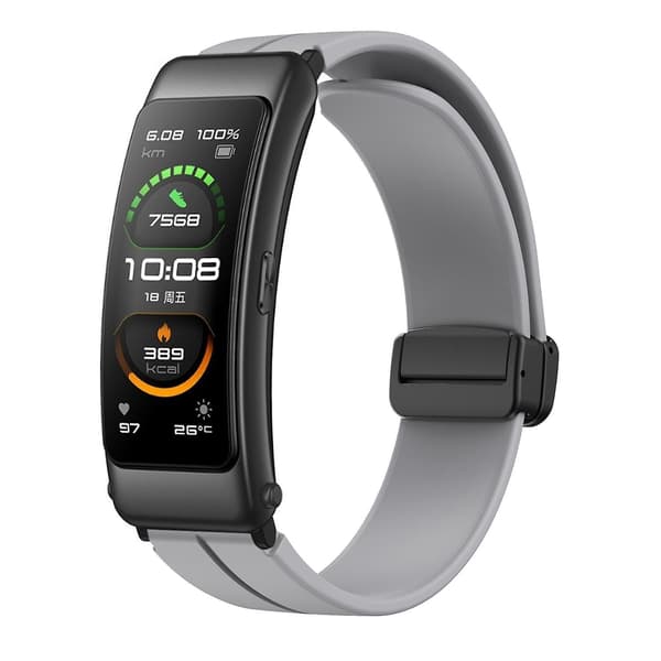 Til Keep B4/Huawei Watch Fit Mini 16mm Silikone Rem Udskiftning Urrem, Sort Foldespænde Light Grey