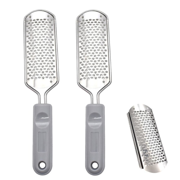 2 Fotrasper i metall (fotfil) + 1 gratis erstatningsblad 2 gray handle file * 1 file large hole
