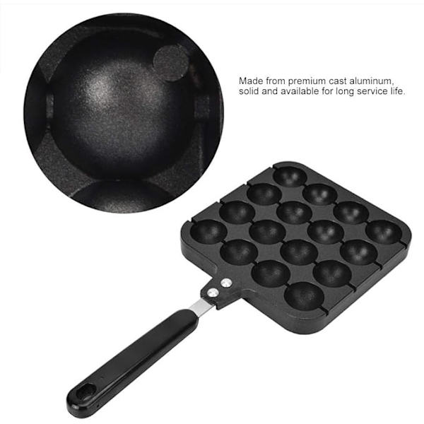 Takoyaki Pande, Non-stick Støbt Aluminium Takoyaki Grillpande med 4 Bage-nåle, Ergonomisk Design Takoyaki Maskine, til Takoyaki og Runde Pandekager