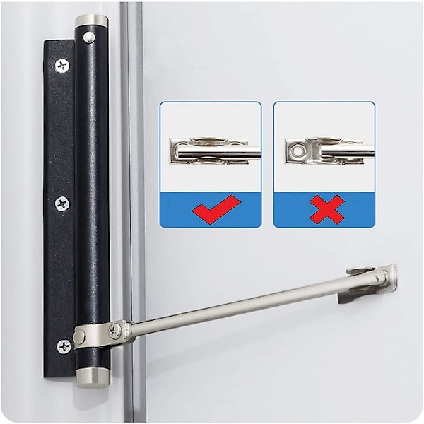 Lättvikts Dörrstängare i Aluminiumlegering, Automatisk Justerbar, Ytmonterad, 45kg (Svart)
