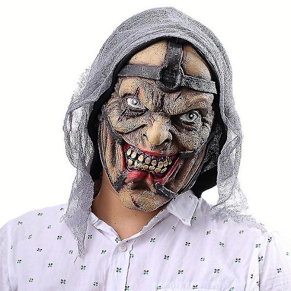 Skräckhäxmask Halloween Terror Latex Mask Läskig Cosplay Kostym Rekvisita Maskeradtillbehör