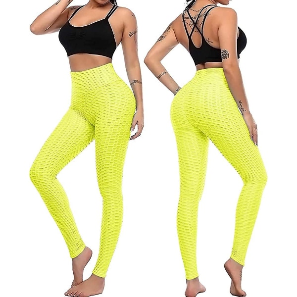 Kvinnors sexiga hög midja Butt Scrunch Push Up Mage Control Leggings Stretch Gym