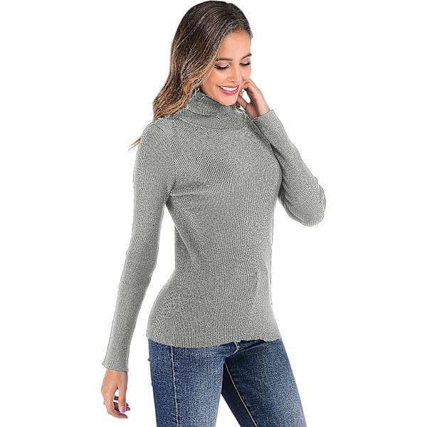 Dame Rullekrave Sweater Vinter Trøje Langærmet Pullover Strikket Ribbet Sweater