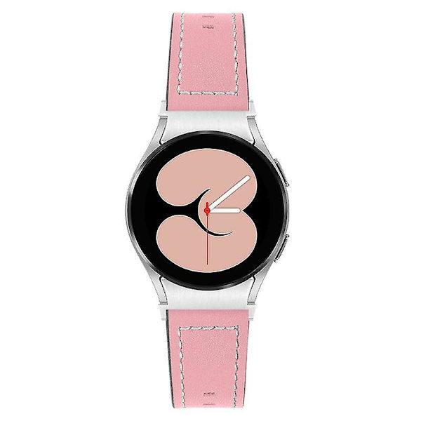 Justerbar udskiftningsurrem i læder til Samsung Galaxy Watch4 Classic 42/46mm/ Active 40/44mm Pink