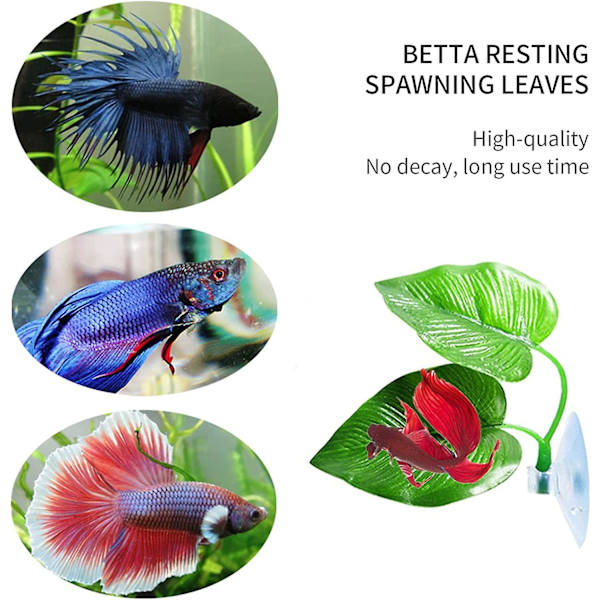 2-pakning Beta Blad Seng Fisk Hvile Blad Betta Hengekøye Beta Tank Dekorasjoner Akvarieplanter Betta Fisk Tilbehør For Liten Tank