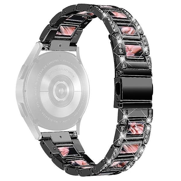 Rostfritt stålharts klockarmband för Huawei Watch GT 2 42mm/Watch 2/Honor MagicWatch 2 42mm Black Black Pink Mix