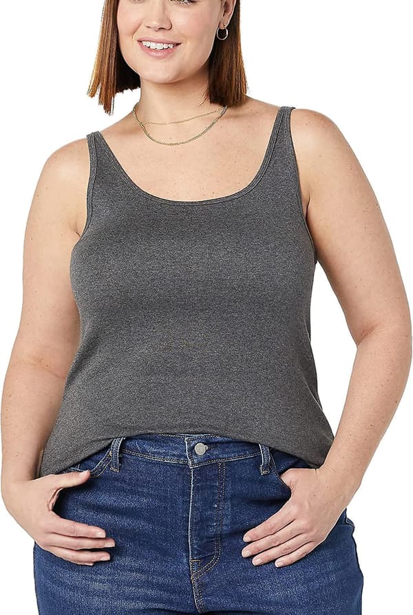 Slim-fit linne med smala axelband för dam, 2-pack Style 2 S