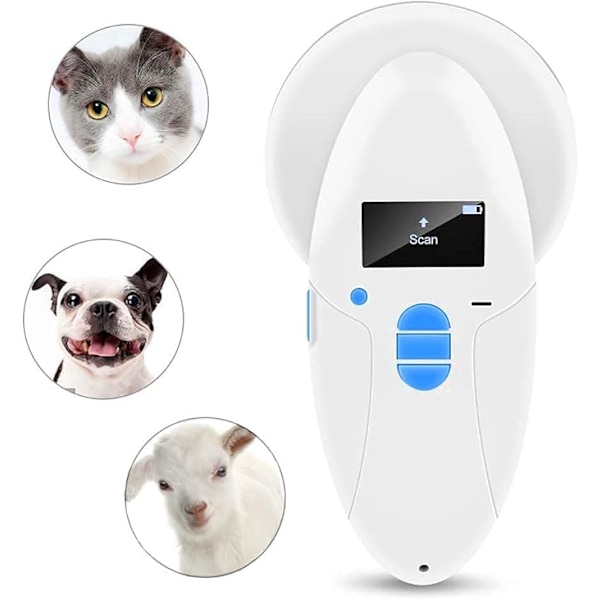 RFID-chipläsare, 134,2 kHz Djur Microchip Identifierare för Husdjur Katt Hund Microchips Transpondrar i Kuddad Väska
