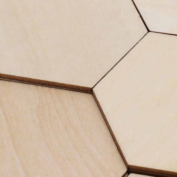50 st Hexagon Laser Cut Oavslutade Träskivor Dekorationer Konst Hantverk Diy B