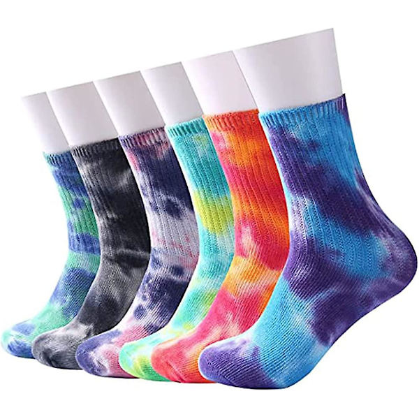 Uformelle Tie-dye Myke Bomullsstrømper Crew Cushion Nyhet Morsomme Atletiske Sokker