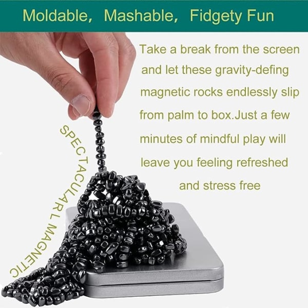 SeaPine Forest Magnet Balls Över 500 Mini Magnetic Putty Desk Fidget Toys för vuxna Magnetiska pärlor Skrivbordsleksaker för kontor med rektangulär låda