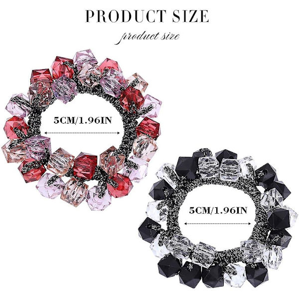 Hårband 2 st Kristallhår Scrunchies Elastiska Hårband Hårhållare A