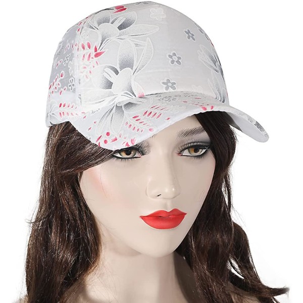 Womens Floral Print Baseball Cap Justerbar Dam Trucker Baseball Cap