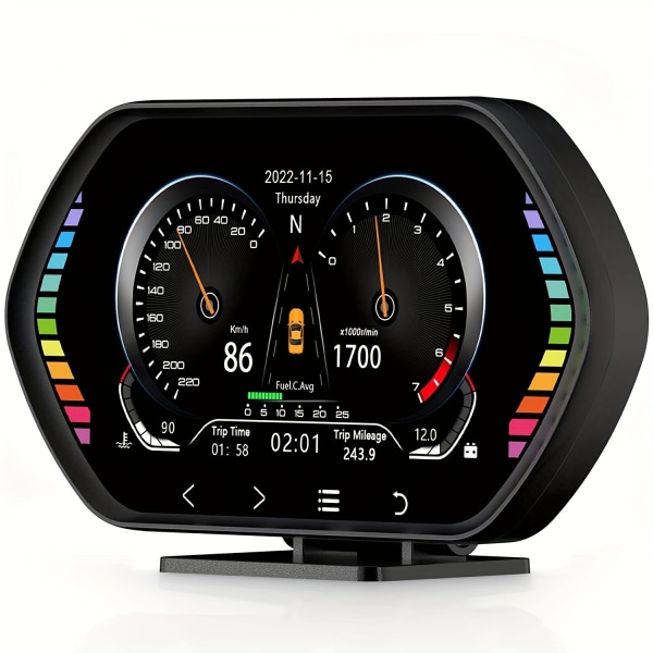 OBD2-mätare, Multi-Data Monitor, Head Up Display, Plug And Play HUD, Noggrann och snabb respons, Digital OBDII-hastighetsmätare för bilar 2008 och senare (F12)