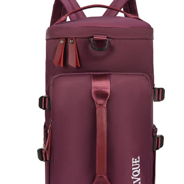 Nytt gymväska med skofack för män och kvinnor, resväska ryggsäck crossbody tote ryggsäck sportväska med stor kapacitet torr våt separation Fuchsia