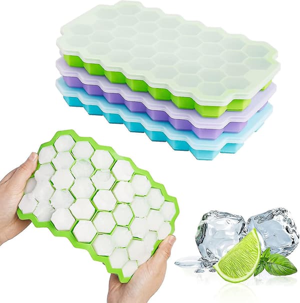 3-pack isbitsformar i silikon med lock, enkel islossning, BPA-fri Style1