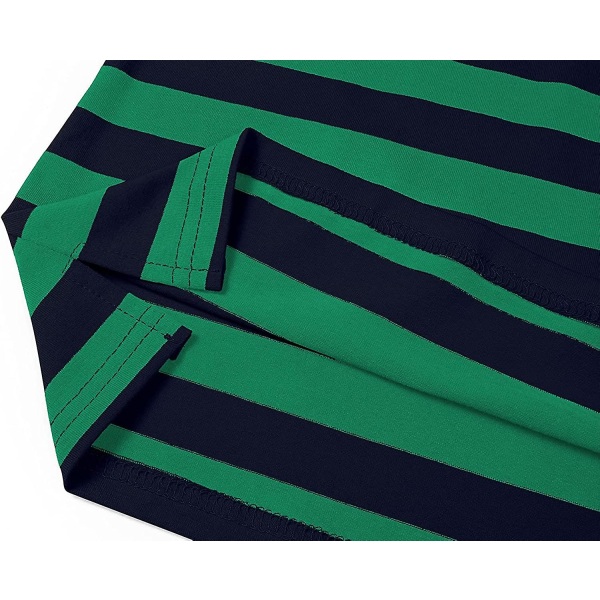 Amazon Brand - Herr T-shirt med rund halsringning i randigt bomullsspandex, långärmad, casual