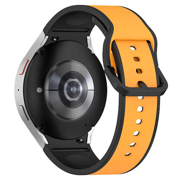 Andningsbar mjuk silikonklockarmband för Samsung Galaxy Watch6 40/44mm/ Watch 4/5 40/44mm /5 Pro 45mm Yellow  Black