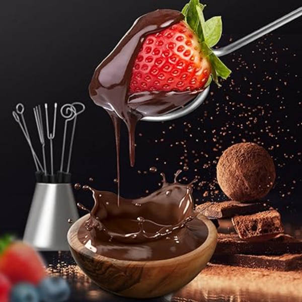 10 stk. chokolade dyppesæt, rustfrit stål fonduegafler chokolade dyppegaffel DIY dekorationsværktøj