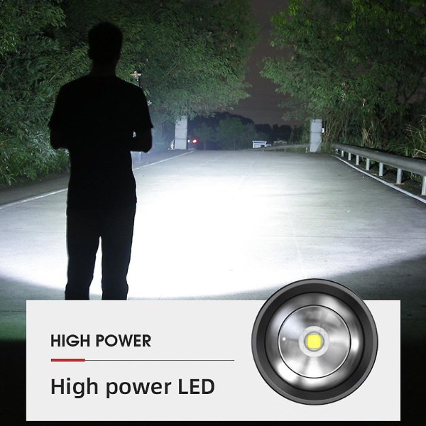 F5 Zoombar ficklampa Vattentät bärbar nattlampa med midjeklämma, direktladdningsmodell