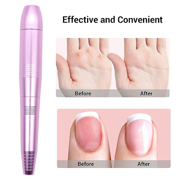 Elektrisk nagelborrmaskin-set, bärbar elektrisk nagelfilset för akrylgelnaglar, manikyrpedikyrverktyg med nagelborrbitar slipband Dus pink suit