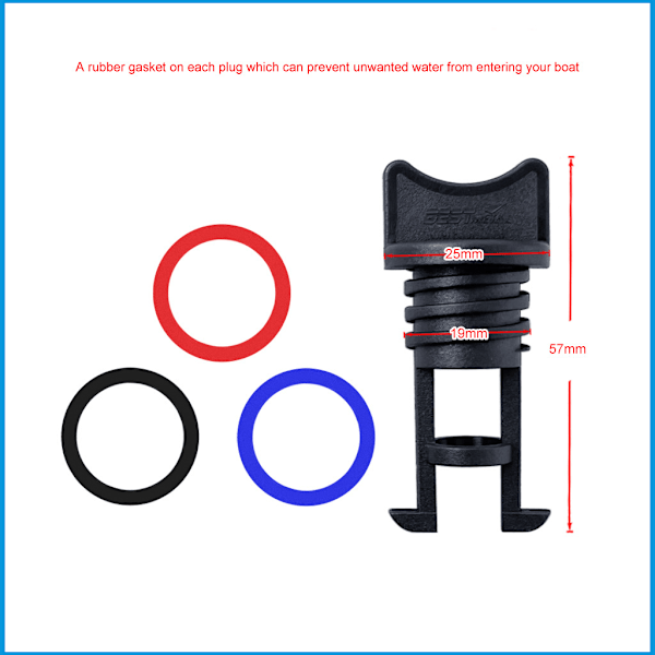 19mm Nylon Marine Dreneringsplugg Wire Plugg Kajakk Kano Lense Utløpsplugg Beslag (3 stk)