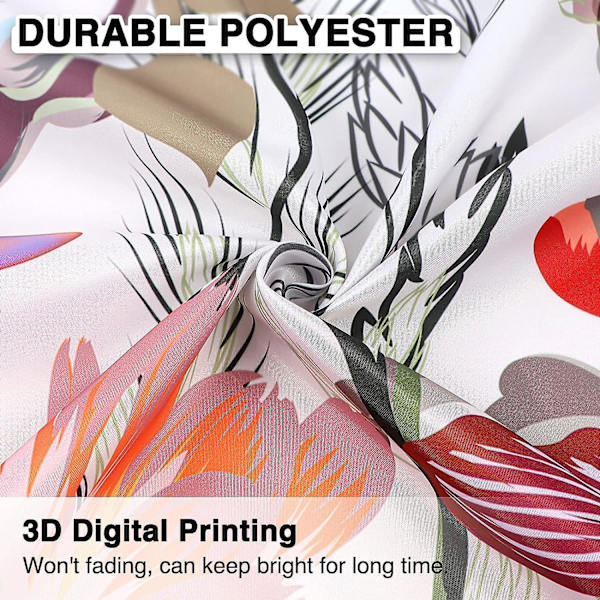 Bruseforhæng, Badeværelsesforhæng med 12 Kroge, Vandtæt Polyester Floral