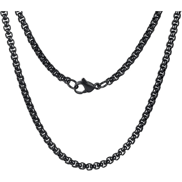 Curb Chain, herrhalsband kubansk kedja i rostfritt stål Black
