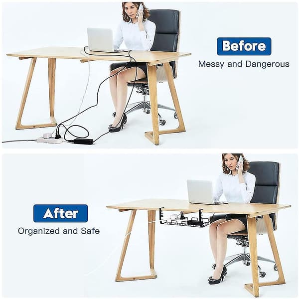 Under Desk Wire Storage Rack Under Desk Cable Organizer Wire Cable Tray Chic Wire Cable Management Black