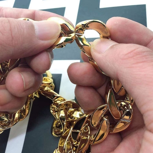 Chunky halsband för män, rappare Fake Gold Chain 90-tal Hip Hop Fake Gold Halsband Kostymtillbehör (27,5 tum*1,37 tum)