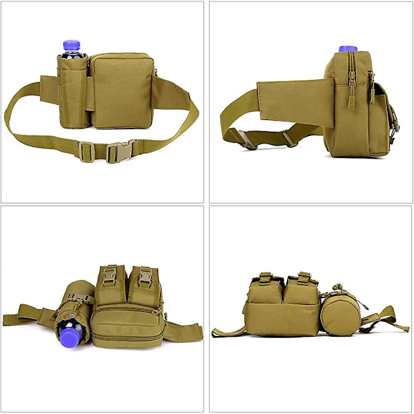 Taktinen vyölaukku Acsergery-vesipullotaskulla Molle Fanny Bag Bumbag Vyölaukku Lahja