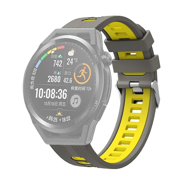 20 mm silikone sportsrem til Galaxy Watch4/5/6 40 mm 44 mm/Watch6 Classic 43 mm 47 mm/Watch 5 Pro 45 mm Grey Yellow