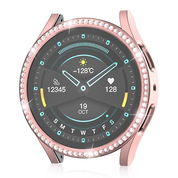 Hårt PC cover för Samsung Galaxy Watch6 40 mm , Rhinestone-dekorerat ihåligt watch Pink