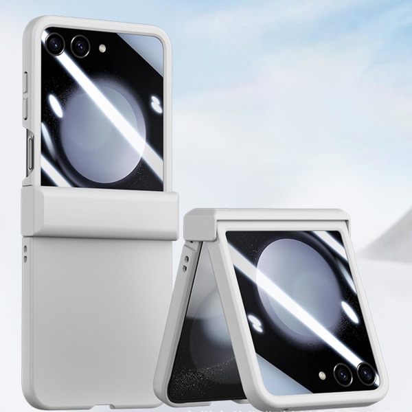 Z Flip 5 Case, Slim Pc Skin Feel Case för Samsung Galaxy Z Flip 5 med obehindrat skärmfönster och gångjärnsskydd White For Galaxy Z Flip 5