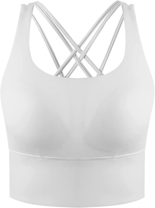 Lang Yogatopp for Damer med Polstring og Stropper, Medium Støtte, Trenings-BH