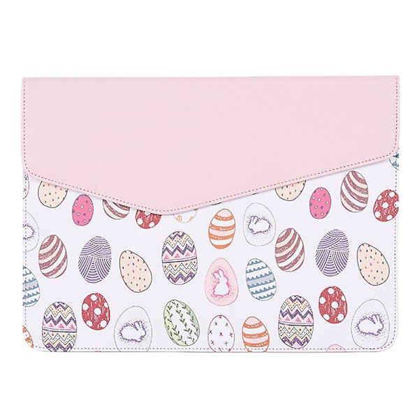Lett Cartoon Laptopveske for 12~15-tommers Laptop, PU-Lær Magnetisk Lukking Notebook Bag Light Pink For 13 inch Laptop