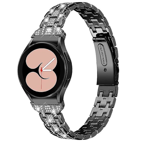Dobbelt Spænde Rustfrit Stål Urrem Til Samsung Galaxy Watch4 Active 40/44mm/ Classic 42/46mm Black