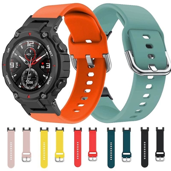 Universell 22 mm silikonklockarmband för Huami Amazfit T-Rex(Pro)/Ares, klockarmband med fyrkantigt spänne Pink