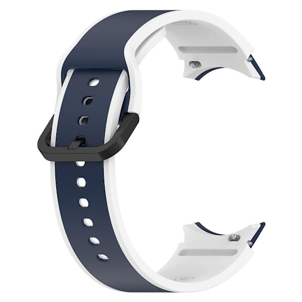 Andningsbart mjukt silikonarmband för Samsung Galaxy Watch6 40/44mm/ Watch 4/5 40/44mm /5 Pro 45mm Midnight Blue   White