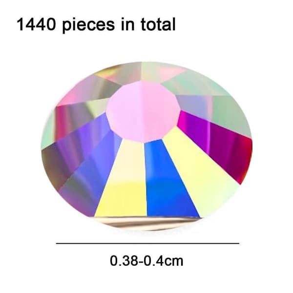 Krystal Rhinestones, flade Glassten til Neglekunst, DIY Håndværk white AB