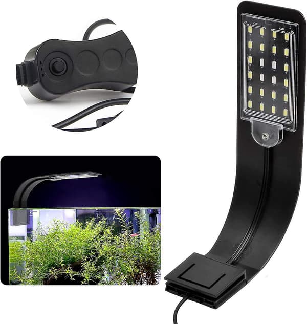 LED Super Slim Akvariumbelysning med Hvitt og Blått Lys, 2.5a, Hvit