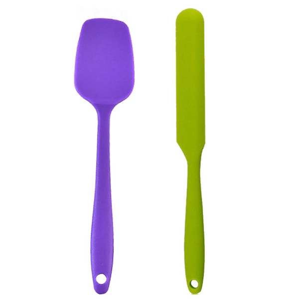 2 delar mini köksredskap Set- Bakverktyg Liten silikon spatel spatel skrapa, lila * Röd purple * green