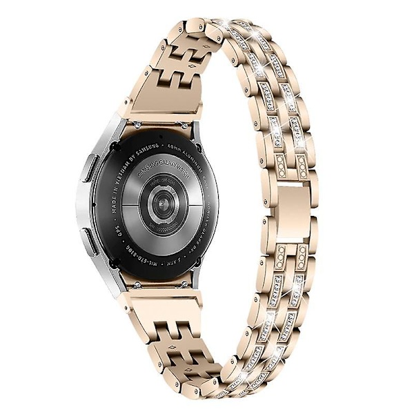 Metallklockarmband för Samsung Galaxy Watch4 Active 40mm/44mm/Watch4 Classic 42mm/46mm, 5 pärlor 2 rader Retro Gold