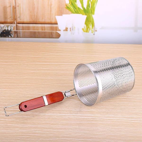 Kök Mikroperforerad Rostfritt Stål Pastakorg Mesh Spider Mat Dumpling Noodle Sil, Finmaskig Skimmer Kök Fin Sil Mesh Sil Wit