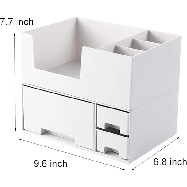 Stabelbar Makeup Organizer med Skuffer, Plast Opbevaringsboks Bordplade Display Case til Skrivebord Diverse, Badeværelses Vanity