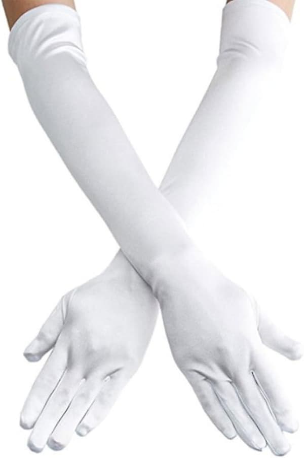 Dame 22' Lange Brudesateng Fingerdansehansker
