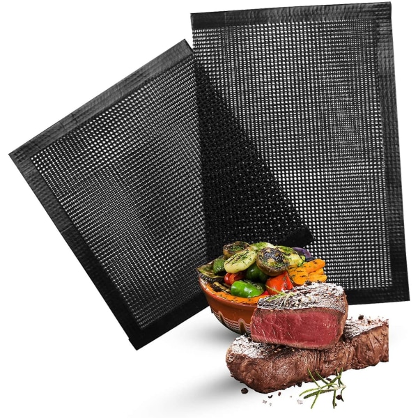 Store Mesh Grillposer - Gjenbrukbare og non-stick mesh-poser for utendørs grilling (2 pakning)