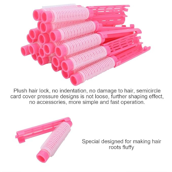 20 stk. permanentruller, løse krøllede hårstyling permanentruller, ingen indrykning hår permanentruller til damer hårstyling design (pink)