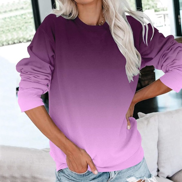 Womens Fall Crewneck Sweatshirt Lätt Vikt Casual Långärmad Oversized Sweatshirt Söta Pullover Fit Hoodies Toppar m1 g Small