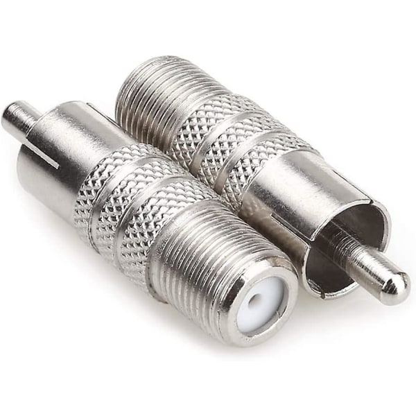 2 stk Type Hunn Rca Plugg Kompositt Phono Hann Video Adapter Koaksial Kabel Splitter, f Satellittkabel Antennekontakter